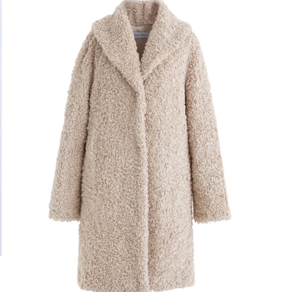 NWOT Chicwish Teddy Coat In sand